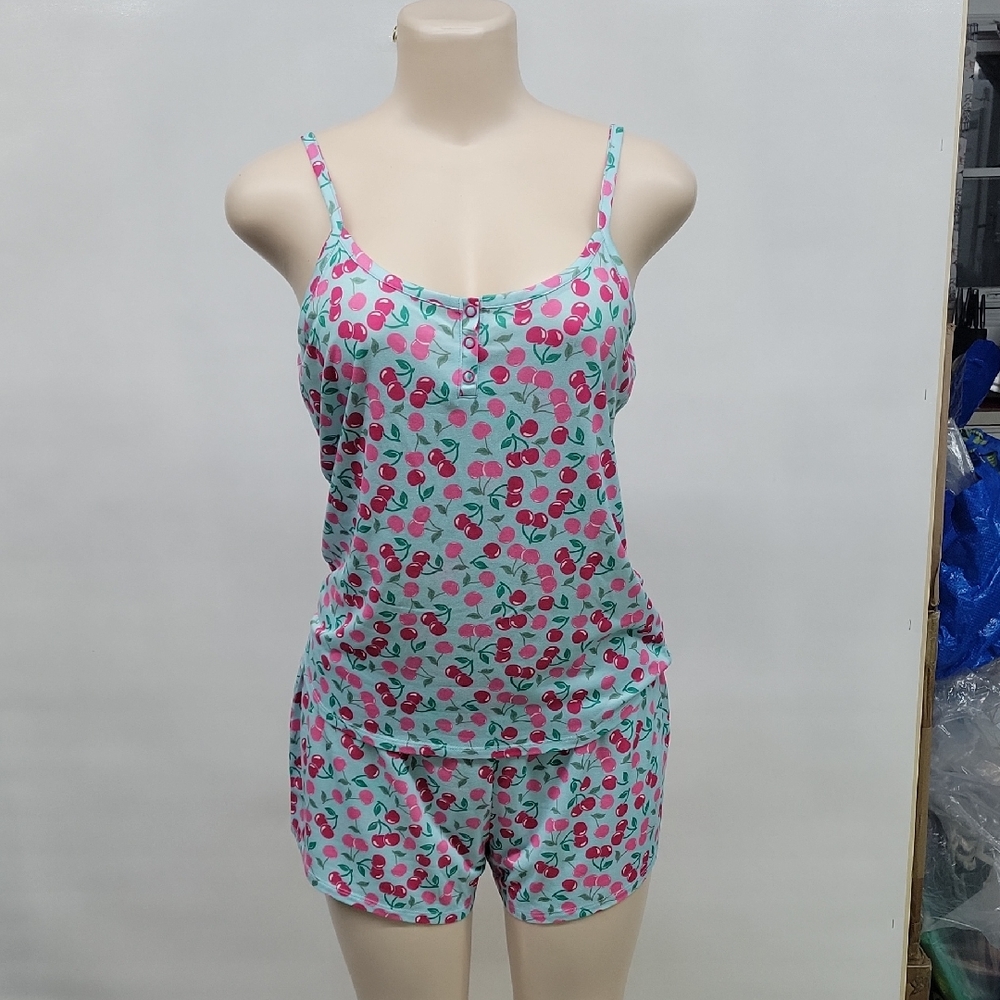 Madden Girl Cherry Print Women's Sleepwear Set.